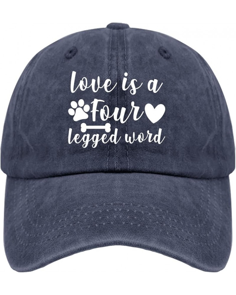 Love is A Four Legged Word Hats Youth Golf Hat Pigment Black Womens Golf Hat Gifts for Her Outdoor Cap Navy Blue $12.37 Sun Hats