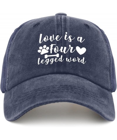 Love is A Four Legged Word Hats Youth Golf Hat Pigment Black Womens Golf Hat Gifts for Her Outdoor Cap Navy Blue $12.37 Sun Hats