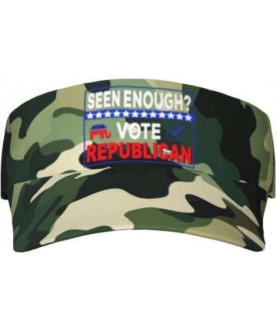 Seen Enough Vote Republican Adult Sunscreen Visor Cap Outdoor Comfort for Men Women8 Black $11.87 Visors