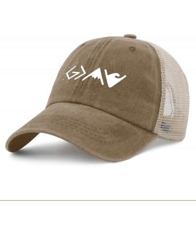 Dad Hat God is Greater Than The Highs and Lows Trucker Hat Women Funny Mesh Cap for Summer Khaki $12.71 Baseball Caps