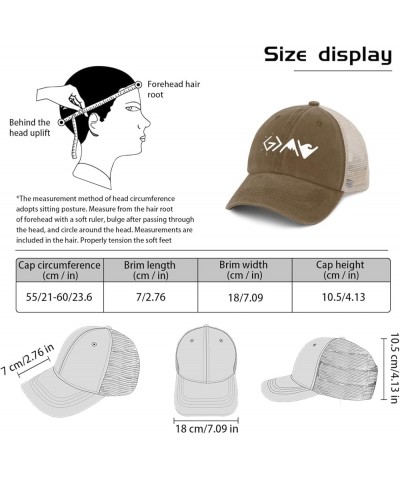 Dad Hat God is Greater Than The Highs and Lows Trucker Hat Women Funny Mesh Cap for Summer Khaki $12.71 Baseball Caps