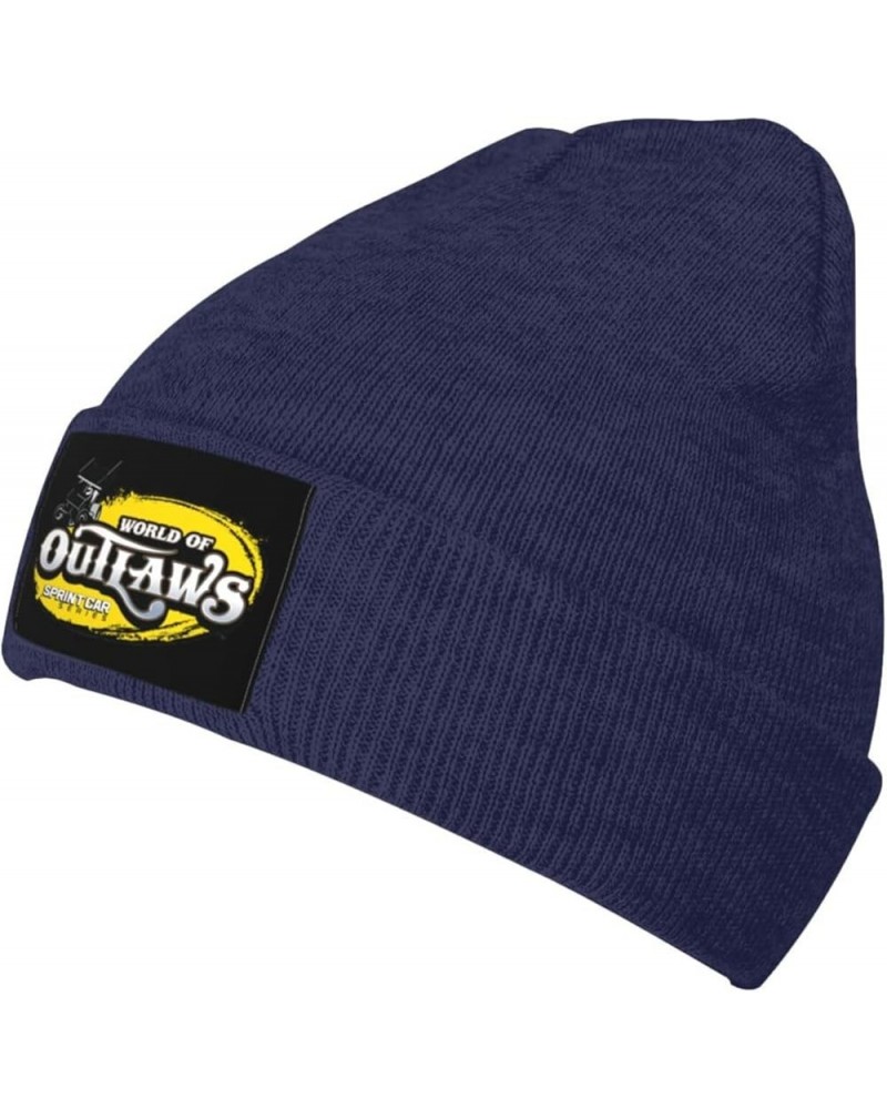 World- of Outlaws- Sprint Cars Cold Weather Cuffed Knit Beanie Skully Cap Hat One Size Fit Most Navy Blue $12.97 Skullies & B...