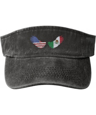 Mexico and America Wings Flag Denim Shade Hat Sports Hat Cotton Hat Men's Hat Women's Hat Adjustable Hat $13.56 Cowboy Hats