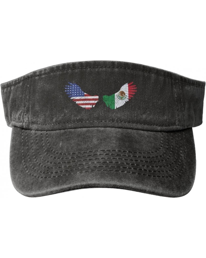 Mexico and America Wings Flag Denim Shade Hat Sports Hat Cotton Hat Men's Hat Women's Hat Adjustable Hat $13.56 Cowboy Hats