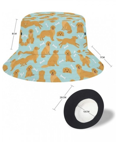 Dog Golden Retriever Bucket Hat Retro Print Beach Travel Sunscreen Sun Hat Teenage Men and Women General Dog Golden Retriever...