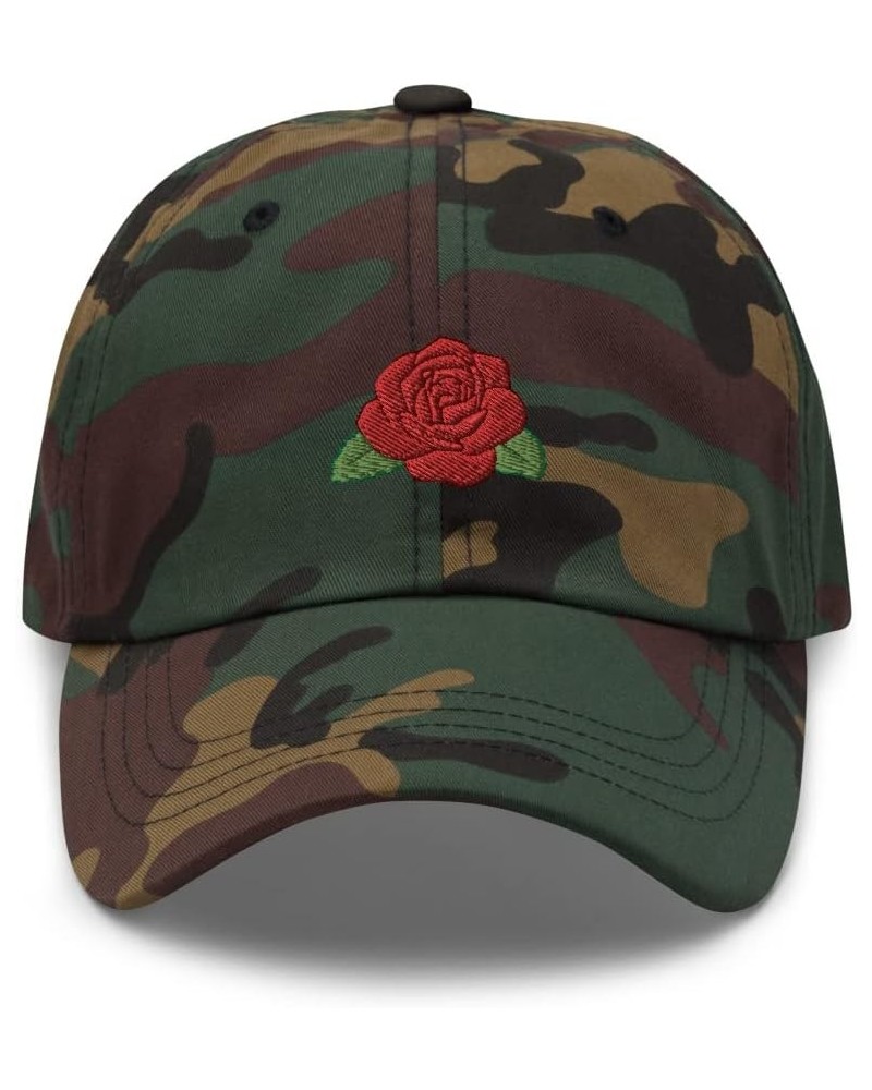 Rose hat, Embroidered Unisex Baseball hat, June Birth Flower hat, June Birth Flower Gift. Green Camo $21.54 Baseball Caps