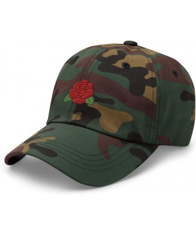 Rose hat, Embroidered Unisex Baseball hat, June Birth Flower hat, June Birth Flower Gift. Green Camo $21.54 Baseball Caps