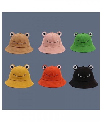 Cute Frog Bucket Hat Adults Cotton Bucket Hat Summer Hat Sun Protection Cap Fisherman Beach Festival Sun Hat Yellow $8.09 Buc...