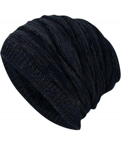 Women's Quick Drying Caps Hat Knitted Hat Warm Slouch Winter Men Plush Hats Hat Soft Women Baseball Caps Black $9.15 Skullies...