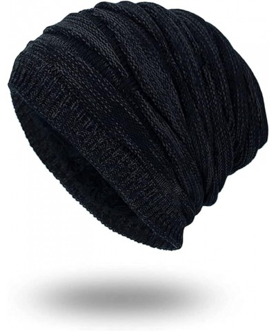 Women's Quick Drying Caps Hat Knitted Hat Warm Slouch Winter Men Plush Hats Hat Soft Women Baseball Caps Black $9.15 Skullies...