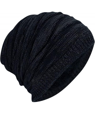 Women's Quick Drying Caps Hat Knitted Hat Warm Slouch Winter Men Plush Hats Hat Soft Women Baseball Caps Black $9.15 Skullies...