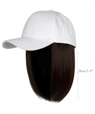 Baseball Cap with Hair Extensions Straight Short Hair Hairstyle Wig Hat Fashionable Classic Wide Brim Hat for Womens D $9.89 ...