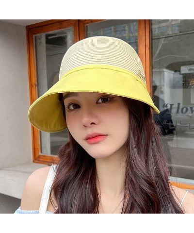 Sun Hat,Large Brim Sun Hat,Women's Large Brim Sun Hat,Wide Brim Sun Hat,Summer Beach Sun Hat B Polyester $10.72 Sun Hats