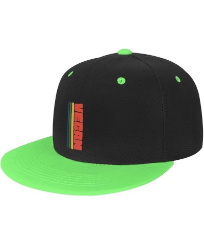 Adjustable Snapback Hat for Men Women, Retro Vegan Veganism Unisex Hip Hop Baseball Cap Trucker Dad Hats Green $11.11 Basebal...