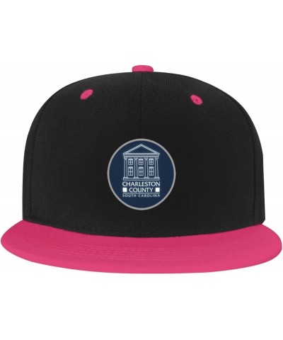 Charleston County Seal Baseball Cap for Men Women Snapback Hat Adjustable Flat Bill Hats Pink $10.88 Baseball Caps