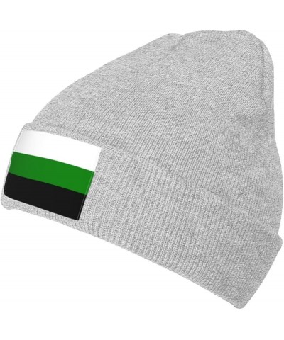 Flag of Tungus Republic Beanie Hat for Men Women Knit Skull Cap Warm Hats Black Knitted Caps Gray $9.80 Skullies & Beanies