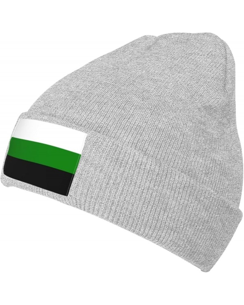 Flag of Tungus Republic Beanie Hat for Men Women Knit Skull Cap Warm Hats Black Knitted Caps Gray $9.80 Skullies & Beanies