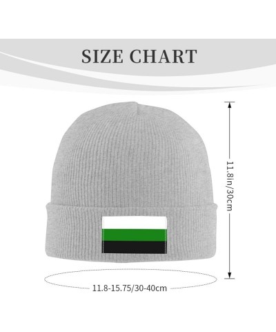 Flag of Tungus Republic Beanie Hat for Men Women Knit Skull Cap Warm Hats Black Knitted Caps Gray $9.80 Skullies & Beanies