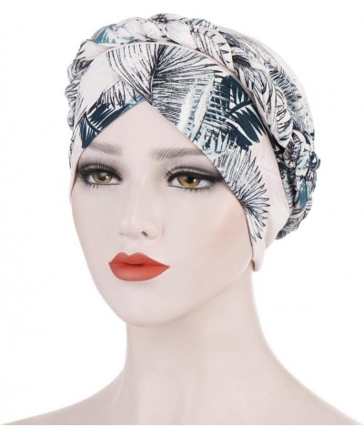 Hat Floral Cap Muslim Braid Turban Ruffle Wrap Cancer Women Baseball Caps Low Cap Men White $7.97 Skullies & Beanies