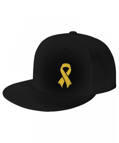 Childhood Cancer Awareness Classic Unisex Sun Hat with Flat Brim - Adjustable and Stylish for Outdoor Adventures! Black $10.3...