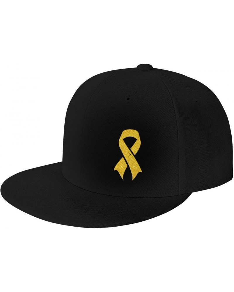 Childhood Cancer Awareness Classic Unisex Sun Hat with Flat Brim - Adjustable and Stylish for Outdoor Adventures! Black $10.3...