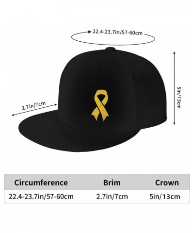 Childhood Cancer Awareness Classic Unisex Sun Hat with Flat Brim - Adjustable and Stylish for Outdoor Adventures! Black $10.3...