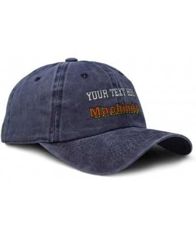 Soft Washed Baseball Cap Machinist Cotton Dad Hats for Men & Women Navy Personalized Text Here $14.30 Baseball Caps