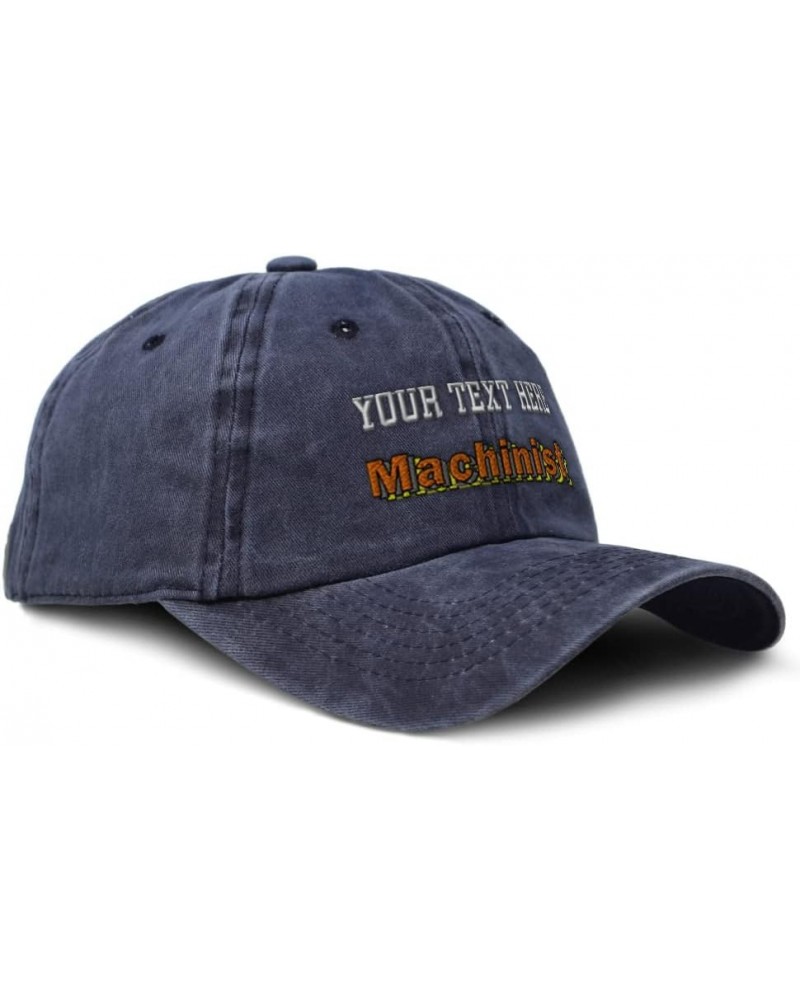 Soft Washed Baseball Cap Machinist Cotton Dad Hats for Men & Women Navy Personalized Text Here $14.30 Baseball Caps