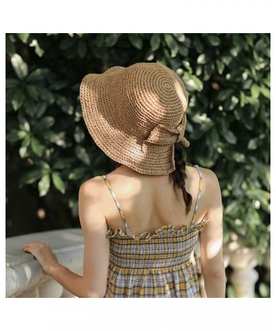 Bucket Hat for Women Dome Foldable Sun Hat Women Wide Brim Floppy Straw Hat Fashion Accessories Orange $8.45 Sun Hats