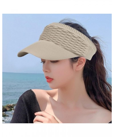 Visors for Women Beach Hats Adjustable Cap for Women and Men Trendy Baseball Hats for Women Summer Khaki $5.40 Baseball Caps