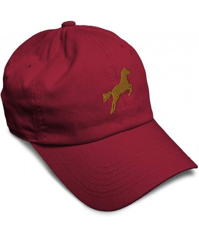 Custom Soft Baseball Cap Horse Style B Embroidery Horses Twill Cotton Embroidered Dad Hats for Men & Women Burgundy Design On...