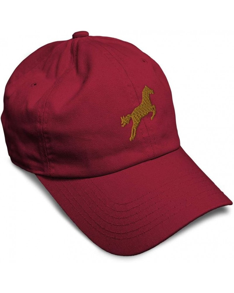 Custom Soft Baseball Cap Horse Style B Embroidery Horses Twill Cotton Embroidered Dad Hats for Men & Women Burgundy Design On...