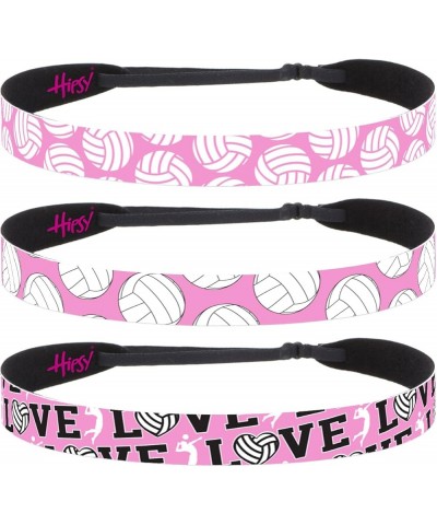 Cute Adjustable No Slip I Love Volleyball Headbands for Girls & Women Volleyball Mixed Light Pink 3pk $16.19 Headbands