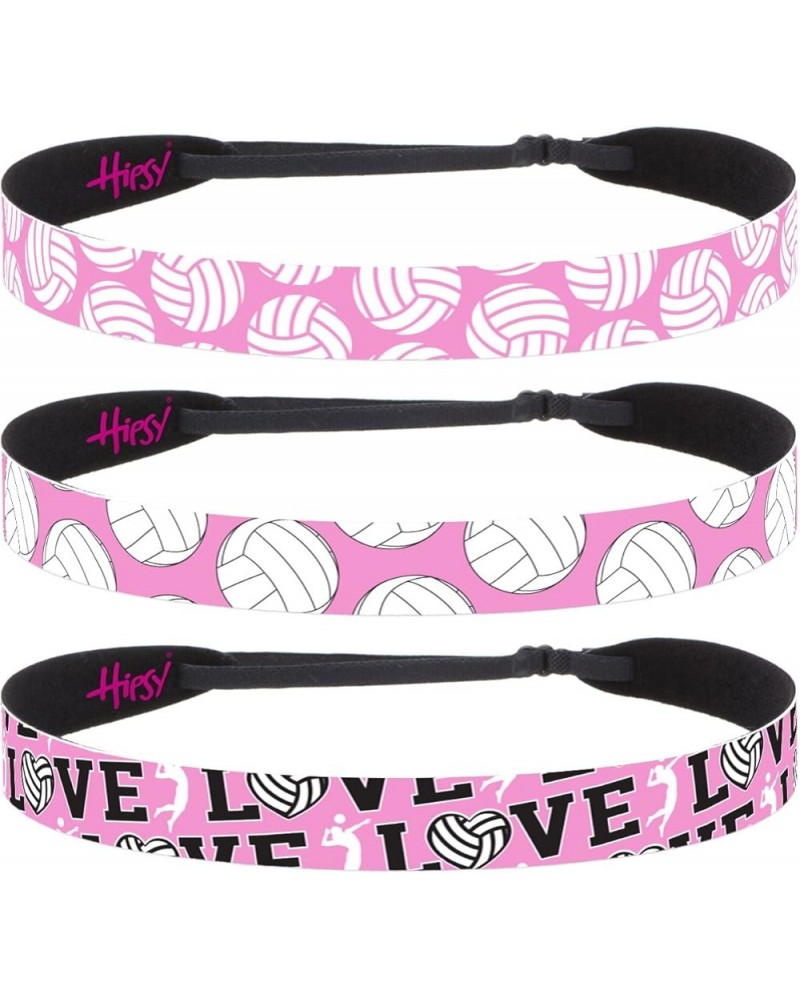 Cute Adjustable No Slip I Love Volleyball Headbands for Girls & Women Volleyball Mixed Light Pink 3pk $16.19 Headbands