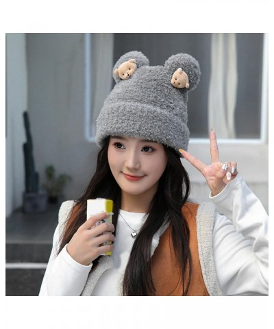 Round Brim Fisherman Hat Fashionable Winter Accessory Women's Woolen Dome Style Wool Exquisite Workmanship Grey $8.65 Berets