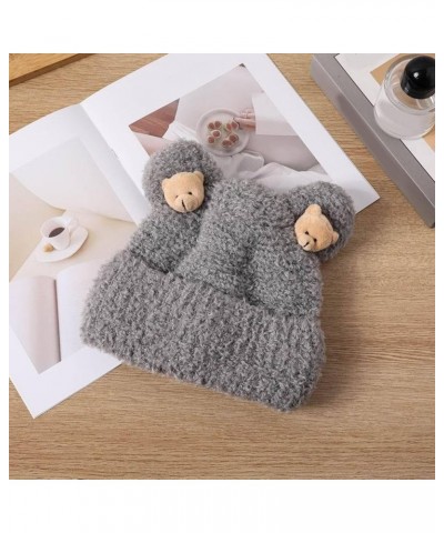 Round Brim Fisherman Hat Fashionable Winter Accessory Women's Woolen Dome Style Wool Exquisite Workmanship Grey $8.65 Berets