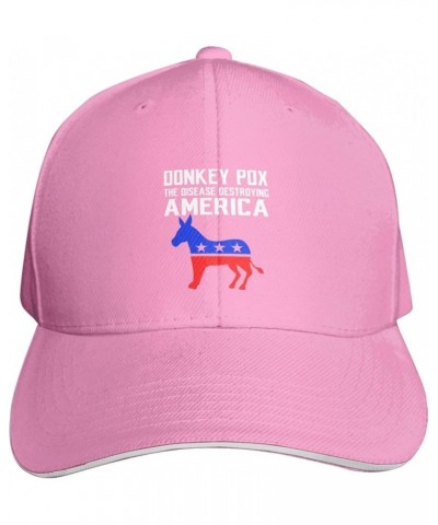 Donkey Pox Conservative Republican Anti Biden Hat for Men Women Baseball Fitted Cap Vintage Dad Hat Outdoor Sport Black Pink ...