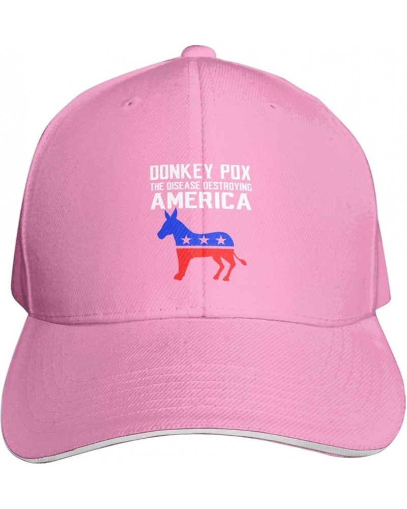 Donkey Pox Conservative Republican Anti Biden Hat for Men Women Baseball Fitted Cap Vintage Dad Hat Outdoor Sport Black Pink ...