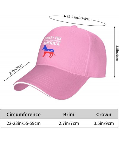 Donkey Pox Conservative Republican Anti Biden Hat for Men Women Baseball Fitted Cap Vintage Dad Hat Outdoor Sport Black Pink ...