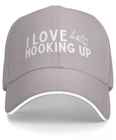 I Love Hooking Up Unisex Baseball Hat Retro Trucker Cap Adjustable Gray $10.43 Baseball Caps