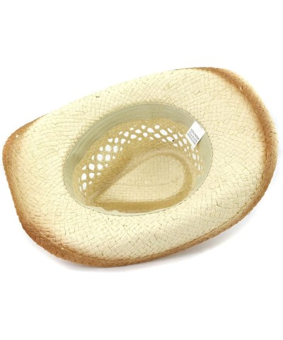 Straw Cowboy Hat Men Summer Hollow Wide Brim Women Cowgirl Hat Sombrero Beach Sun Hat Versatile Costume Accessory Khaki $22.5...