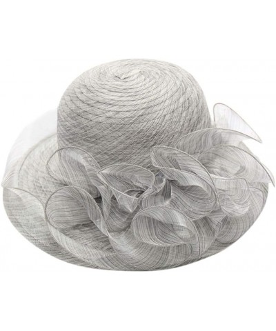 Women's Church Fascinator Bridal Tea Party Wedding Hat Mens Running Hats F-light Gray $8.81 Sun Hats