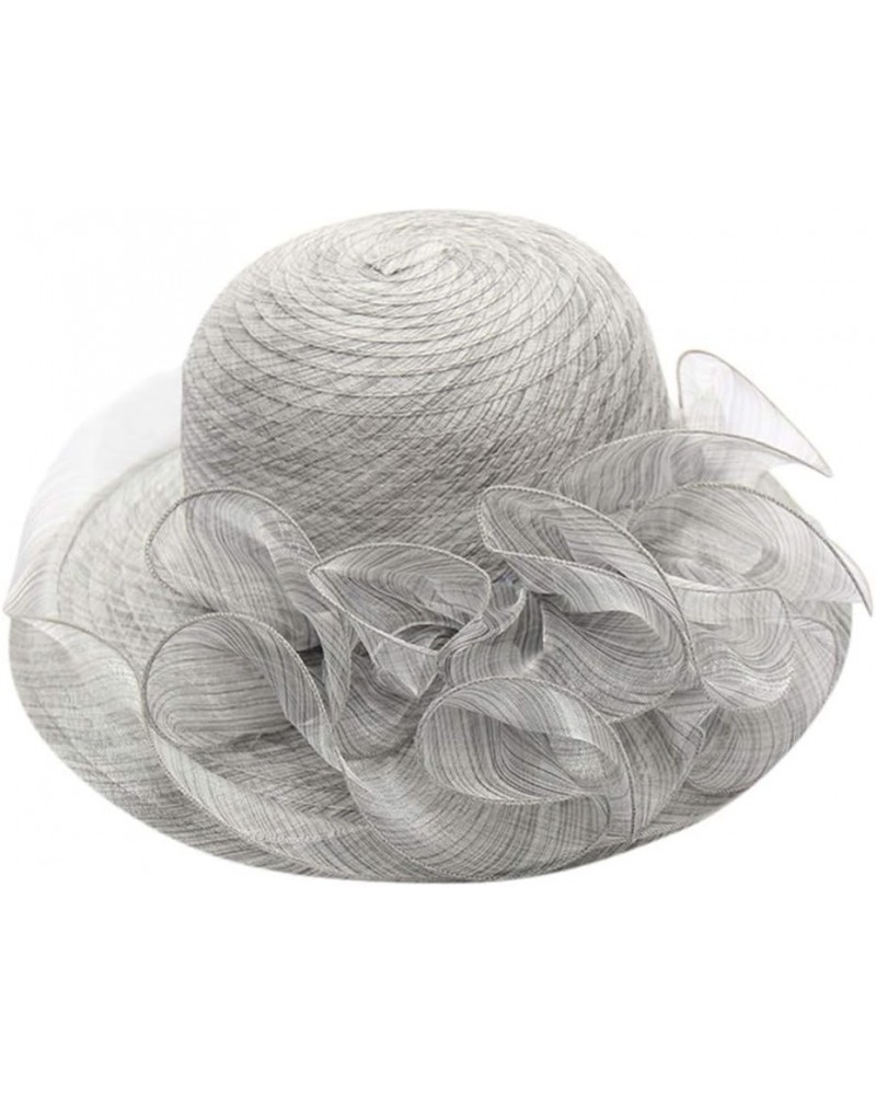 Women's Church Fascinator Bridal Tea Party Wedding Hat Mens Running Hats F-light Gray $8.81 Sun Hats