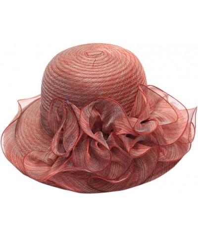 Women's Church Fascinator Bridal Tea Party Wedding Hat Chew Hat Red-f $7.34 Sun Hats