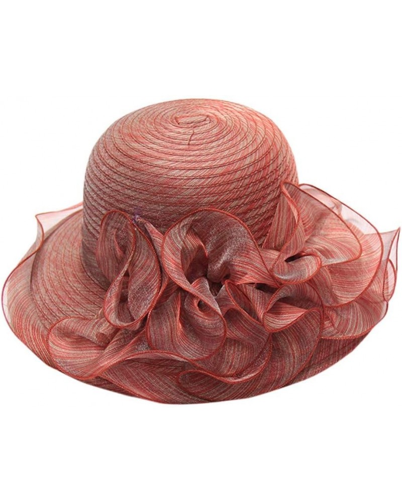 Women's Church Fascinator Bridal Tea Party Wedding Hat Chew Hat Red-f $7.34 Sun Hats