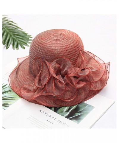 Women's Church Fascinator Bridal Tea Party Wedding Hat Chew Hat Red-f $7.34 Sun Hats