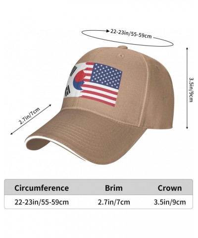 Korean American Half South Korea Half America Flag Adjustable Sandwich Dad Casquette for Men Women Natural $13.93 Balaclavas