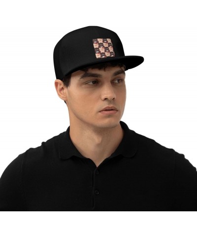 Cartoon Cat Seamless Diagram Baseball Cap for Men Women Snapback Hat Trucker Flat Bill Caps Sun Hat Black $11.73 Baseball Caps