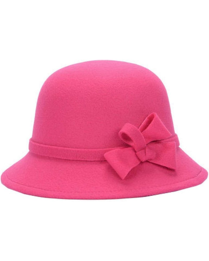 Women Short Edge Wool Felt Bucket Hat Timelessly Warm Fedora Hats Elegant Dress Hat for Wedding Church 2 $9.84 Fedoras