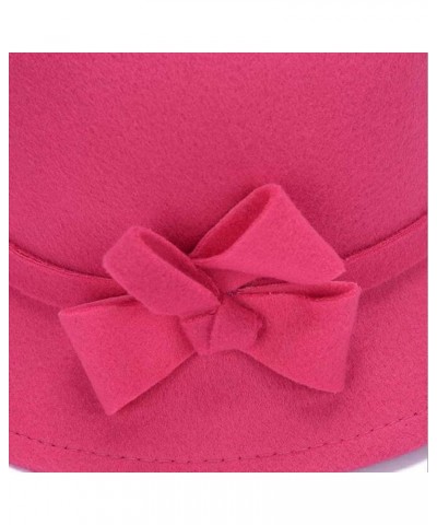 Women Short Edge Wool Felt Bucket Hat Timelessly Warm Fedora Hats Elegant Dress Hat for Wedding Church 2 $9.84 Fedoras